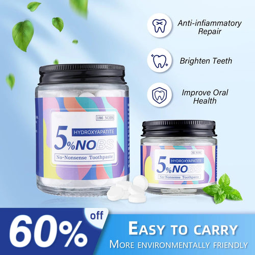Solid Toothpaste Tablets | Brightening & Long-Lasting Fresh Breath | Fluoride-Free, Eco-Friendly & Travel-Friendly