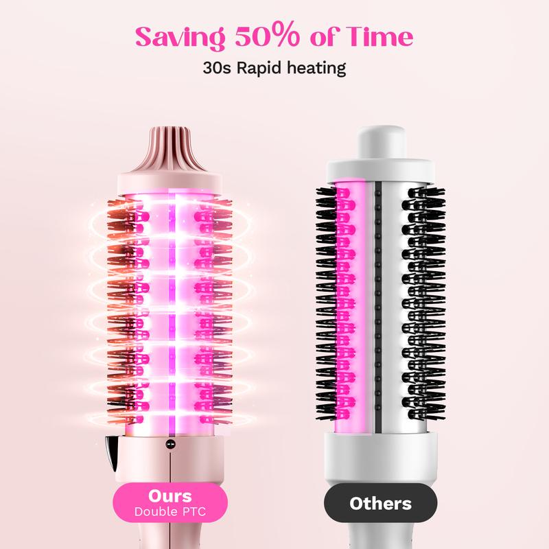 QIAWI™ Fast Heating Ionic Curling Iron Brush 1.5 Inch