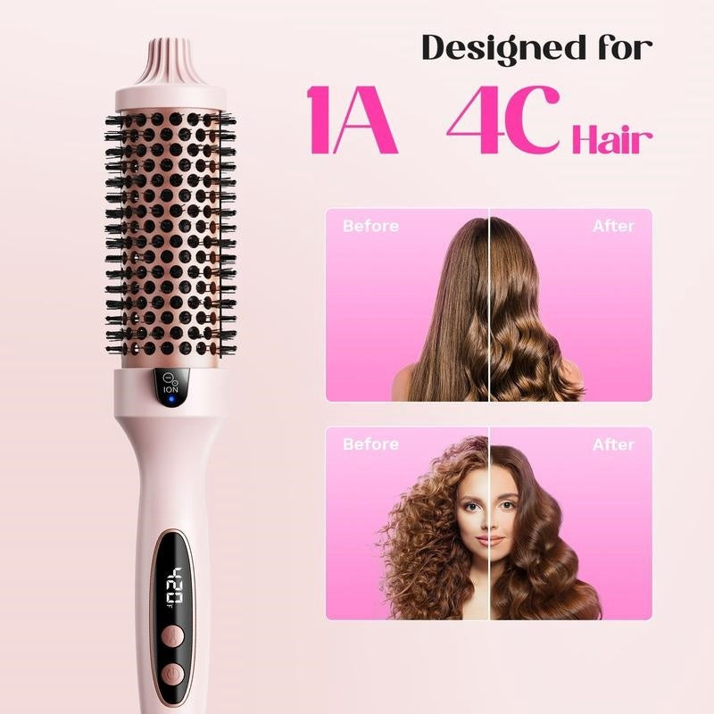 QIAWI™ Fast Heating Ionic Curling Iron Brush 1.5 Inch